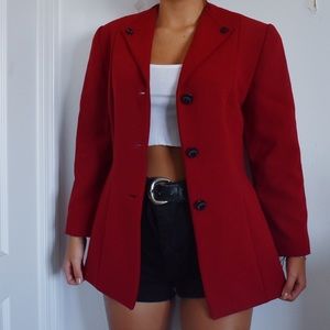 Designer Red Professional Structured Blazer